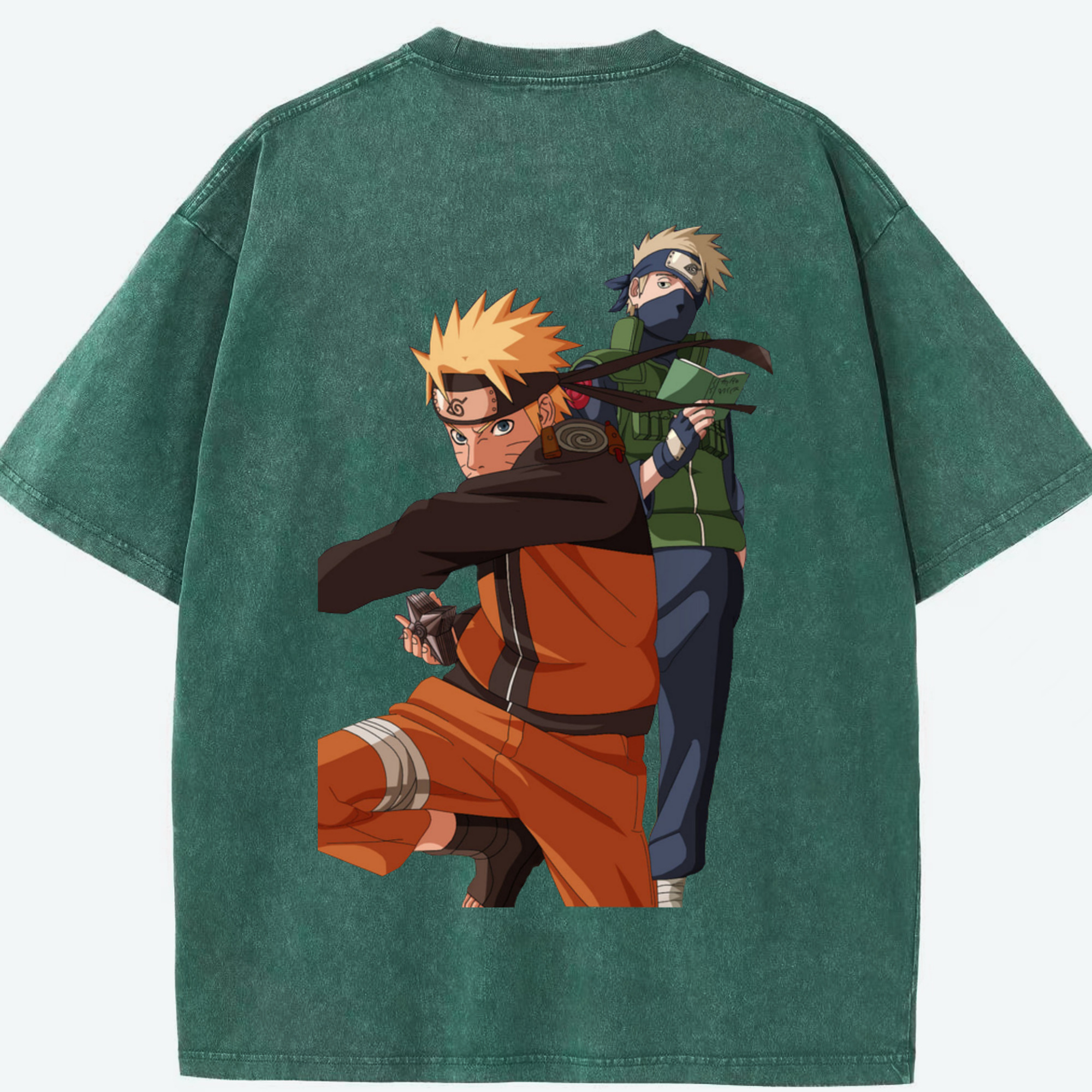 （画像用） NARUTO -ナルト- うずまき ナルト Uzumaki Naruto 綿100% ヴィンテージ風 半袖Tシャツ（背面プリント）